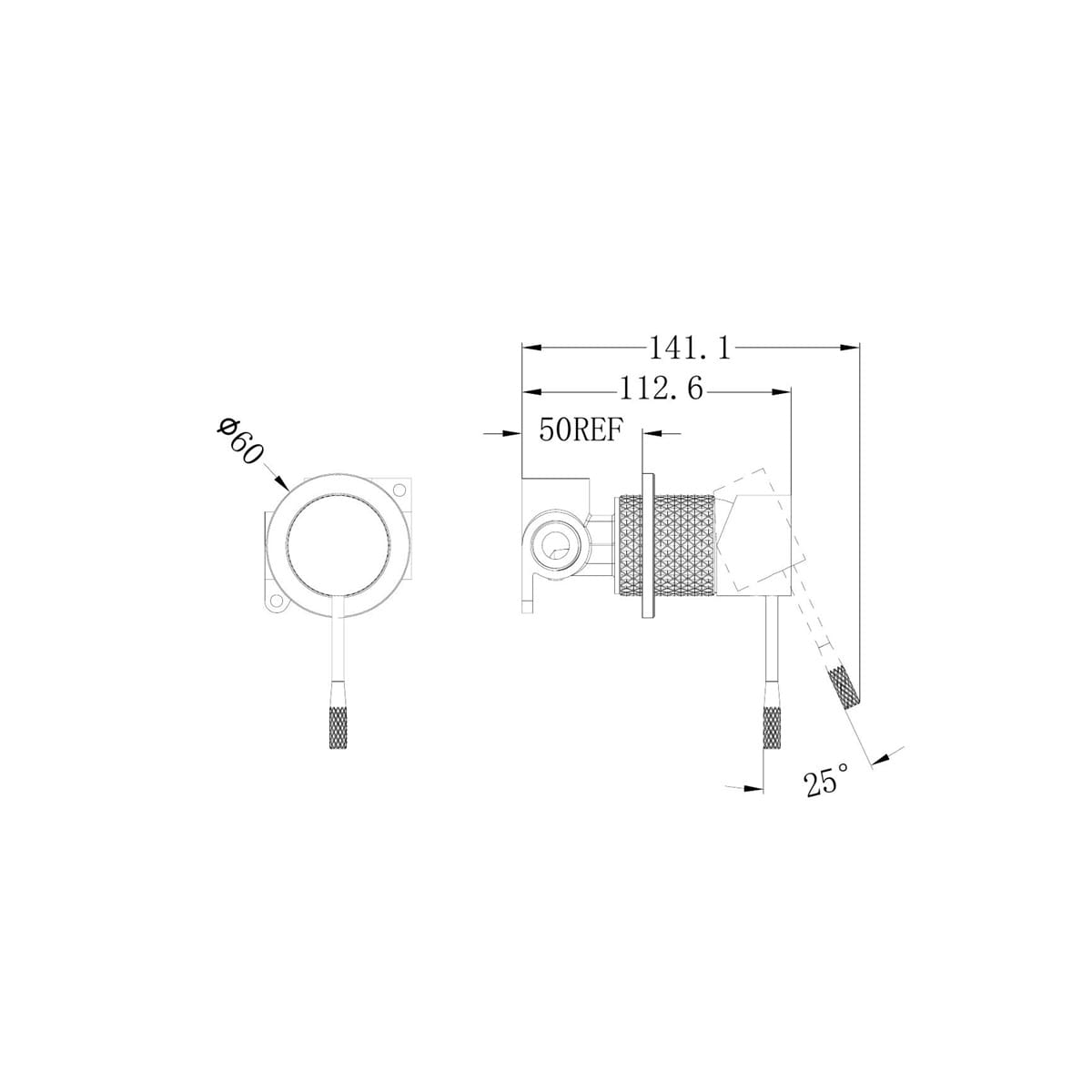 Opal Shower Mixer 60MM Plate