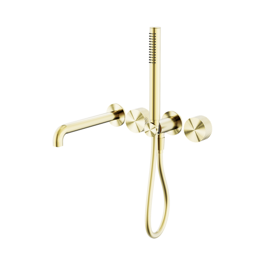 Opal Progressive Shower System Separate Plate With Spout 250mm Brushed Gold