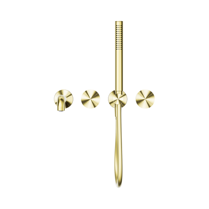 Opal Progressive Shower System Separate Plate With Spout 250mm Brushed Gold