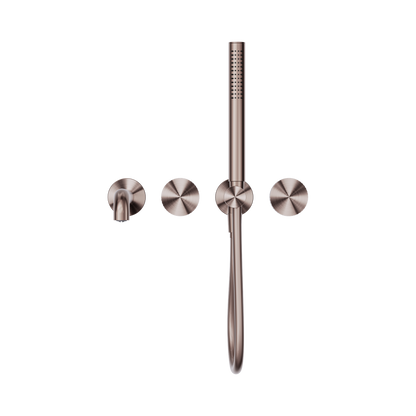 Opal Progressive Shower System Separate Plate With Spout 250mm Brushed Bronze