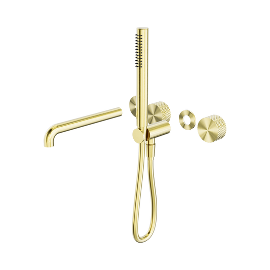 Opal Progressive Shower System Separate Plate With Spout 250mm Trim Kits Only Brushed Gold