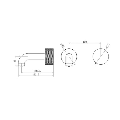 Opal Progressive Wall Basin/Bath Set 120MM Trim Kits Only