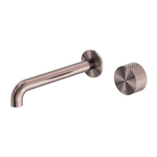 Nero Opal Progressive Wall Basin Mixer Set, 185mm Spout