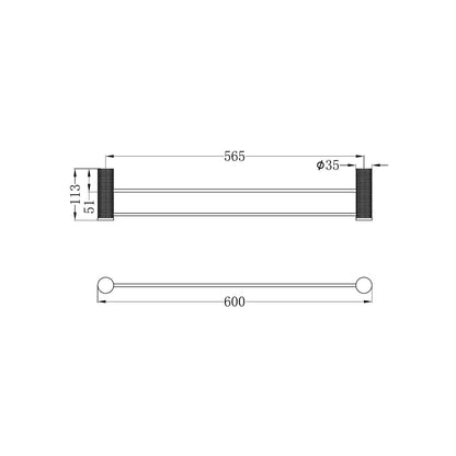 Opal Double Towel Rail 600MM - Reno Spares