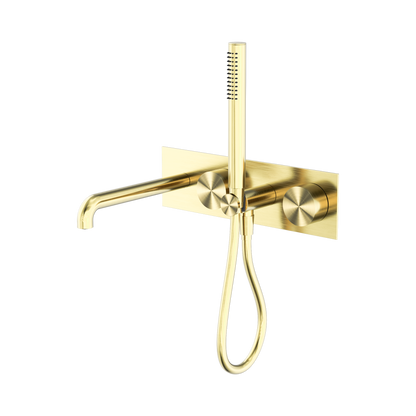 Kara Progressive Shower System With Spout 230mm Brushed Gold