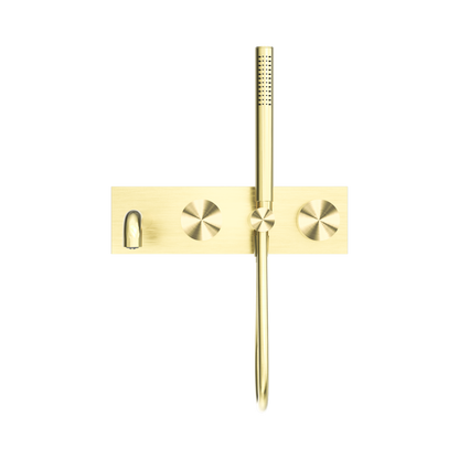 Kara Progressive Shower System With Spout 230mm Brushed Gold