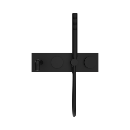 Kara Progressive Shower System With Spout 230mm Matte Black