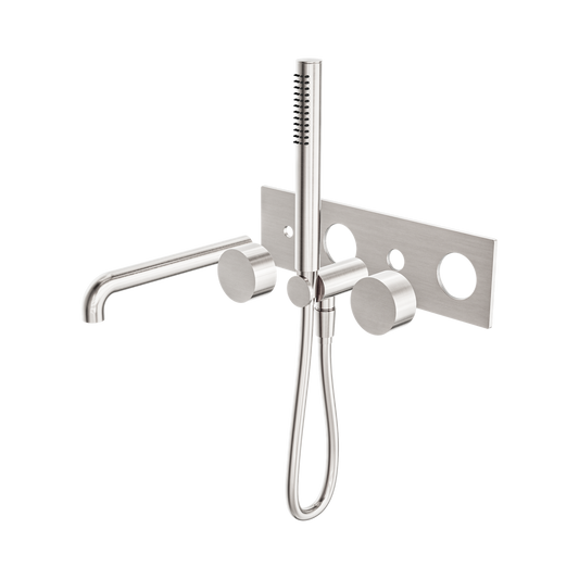 Kara Progressive Shower System With Spout 230mm Trim Kits Only Brushed Nickel