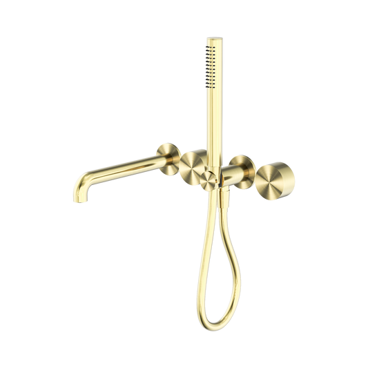 Kara Progressive Shower System Separate Plate With Spout 230mm Brushed Gold