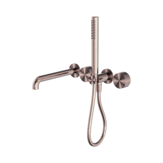 Kara Progressive Shower System Separate Plate With Spout 230mm Brushed Bronze