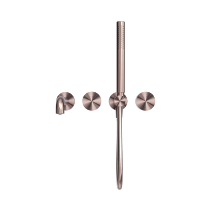 Kara Progressive Shower System Separate Plate With Spout 230mm Brushed Bronze