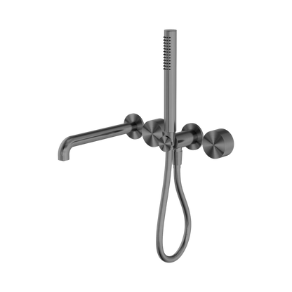 Kara Progressive Shower System Separate Plate With Spout 230mm Gun Metal