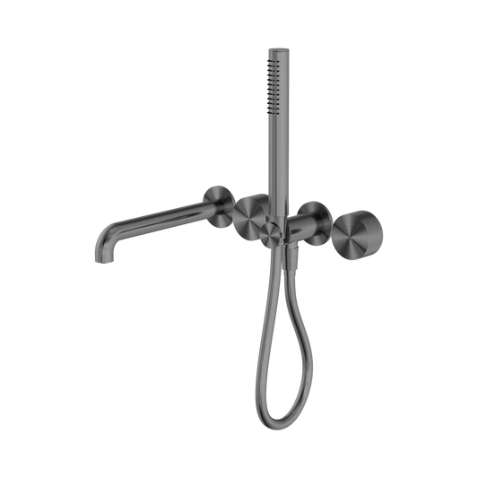 Kara Progressive Shower System Separate Plate With Spout 230mm Gun Metal