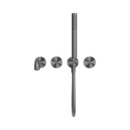 Kara Progressive Shower System Separate Plate With Spout 230mm Gun Metal
