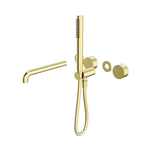 Kara Progressive Shower System Separate Plate With Spout 230mm Trim Kits Only Brushed Gold