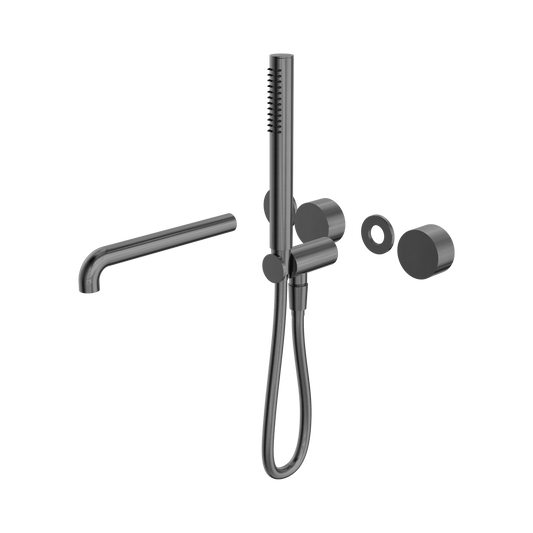 Kara Progressive Shower System Separate Plate With Spout 230mm Trim Kits Only Gun Metal