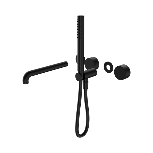 Kara Progressive Shower System Separate Plate With Spout 230mm Trim Kits Only Matte Black