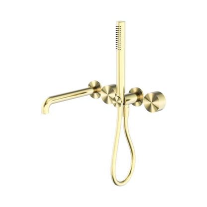 Kara Progressive Shower System Separate Plate With Spout 250mm Brushed Gold
