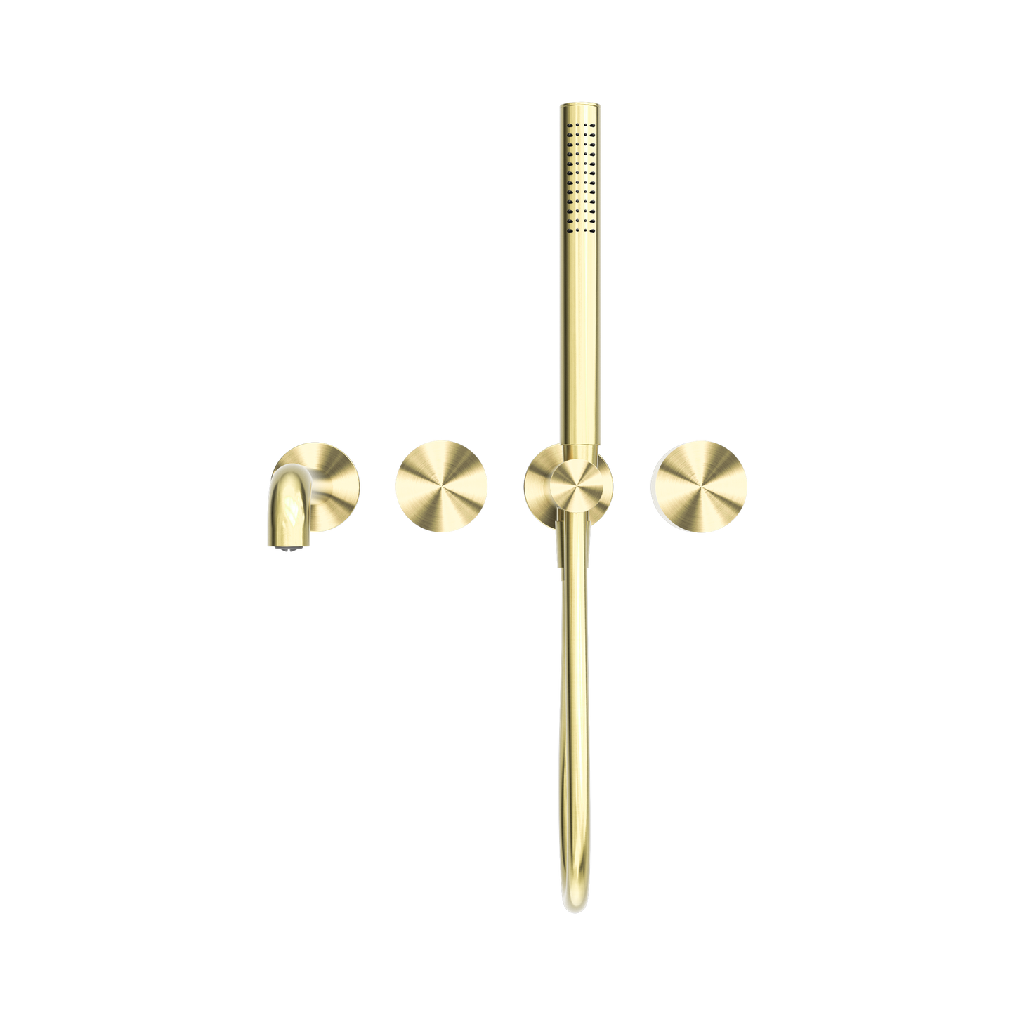 Kara Progressive Shower System Separate Plate With Spout 250mm Brushed Gold