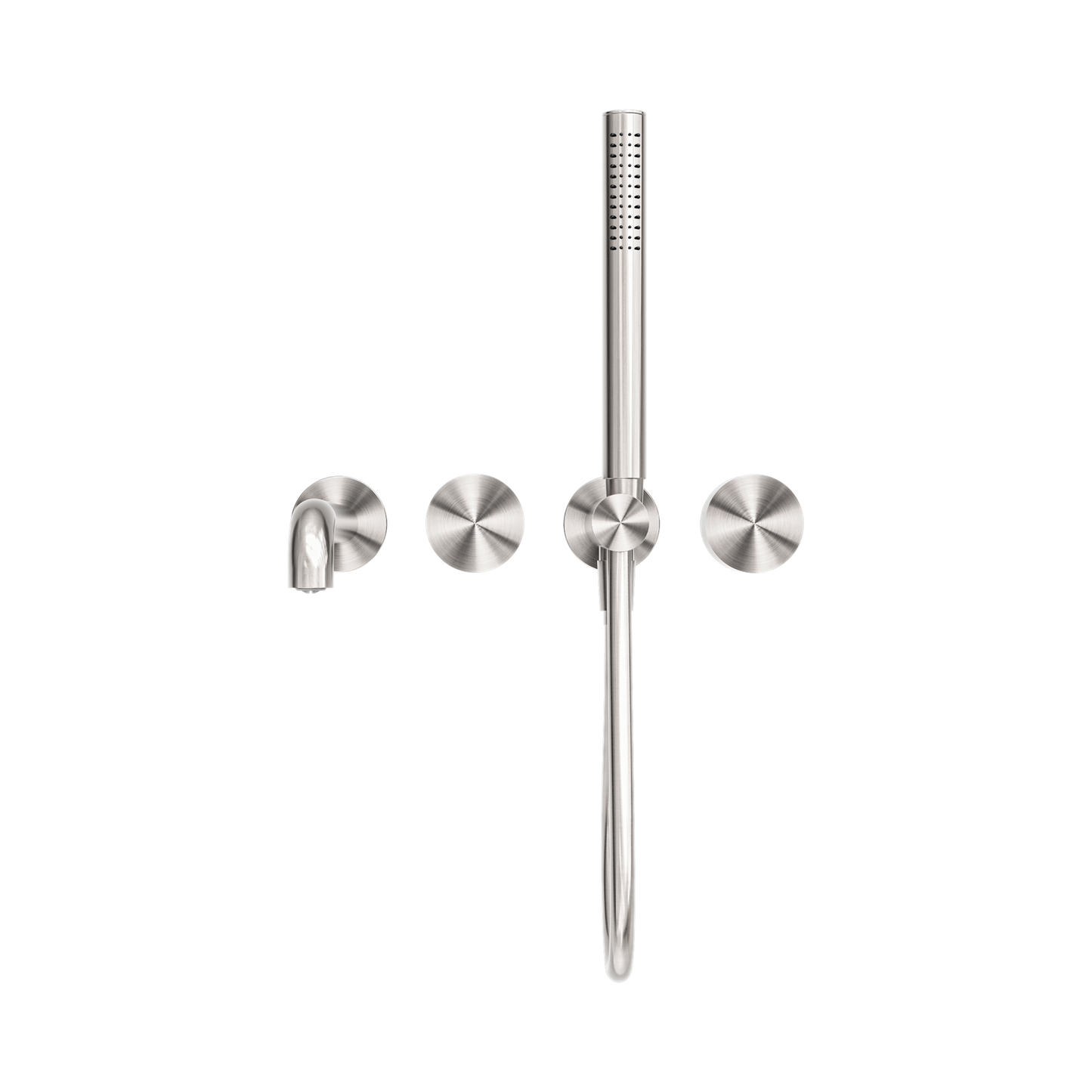Kara Progressive Shower System Separate Plate With Spout 250mm Brushed Nickel