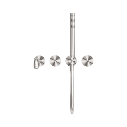 Kara Progressive Shower System Separate Plate With Spout 250mm Brushed Nickel
