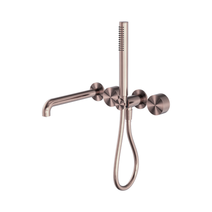 Kara Progressive Shower System Separate Plate With Spout 250mm Brushed Bronze