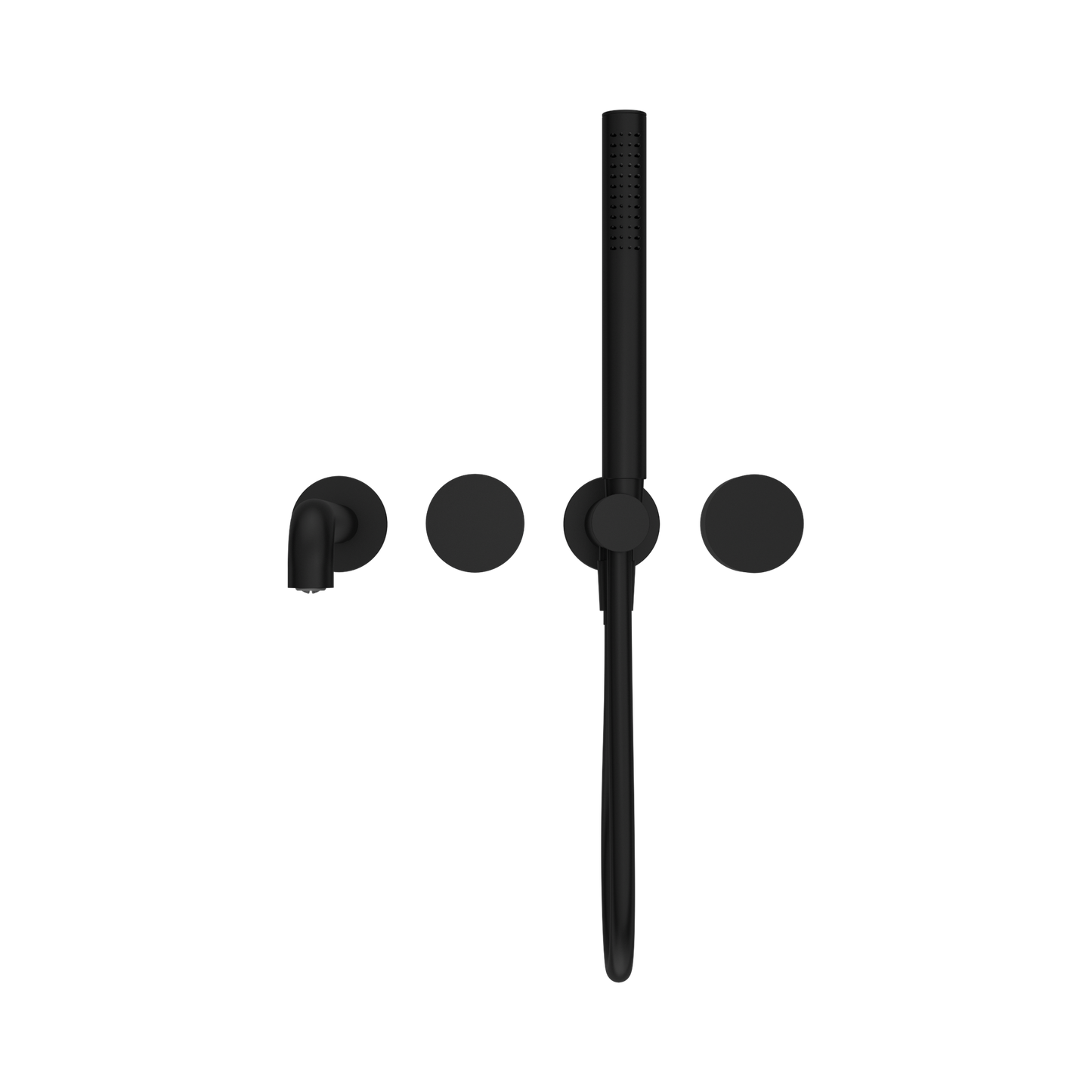 Kara Progressive Shower System Separate Plate With Spout 250mm Matte Black