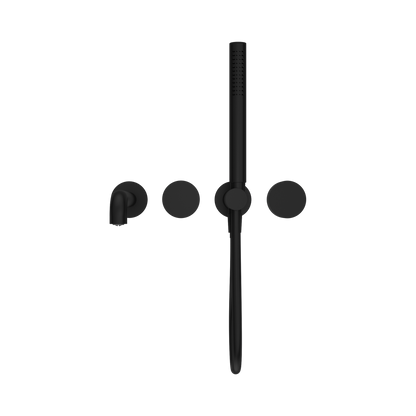 Kara Progressive Shower System Separate Plate With Spout 250mm Matte Black