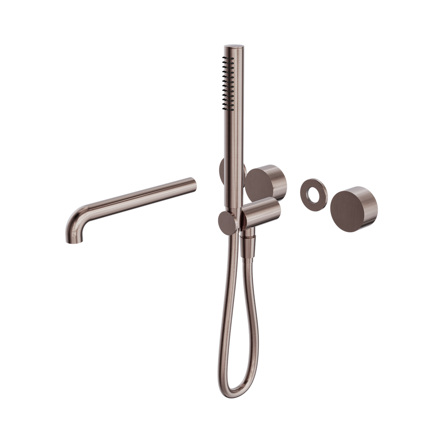 Kara Progressive Shower System Separate Plate With Spout 250mm Trim Kits Only Brushed Bronze