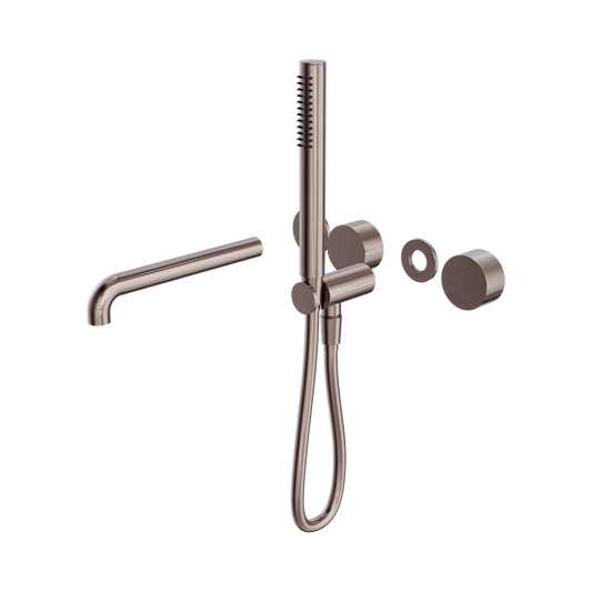 Kara Progressive Shower System Separate Plate With Spout 250mm Trim Kits Only Brushed Bronze