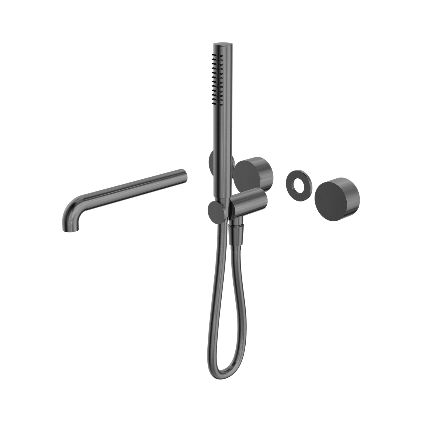 Kara Progressive Shower System Separate Plate With Spout 250mm Trim Kits Only Gun Metal