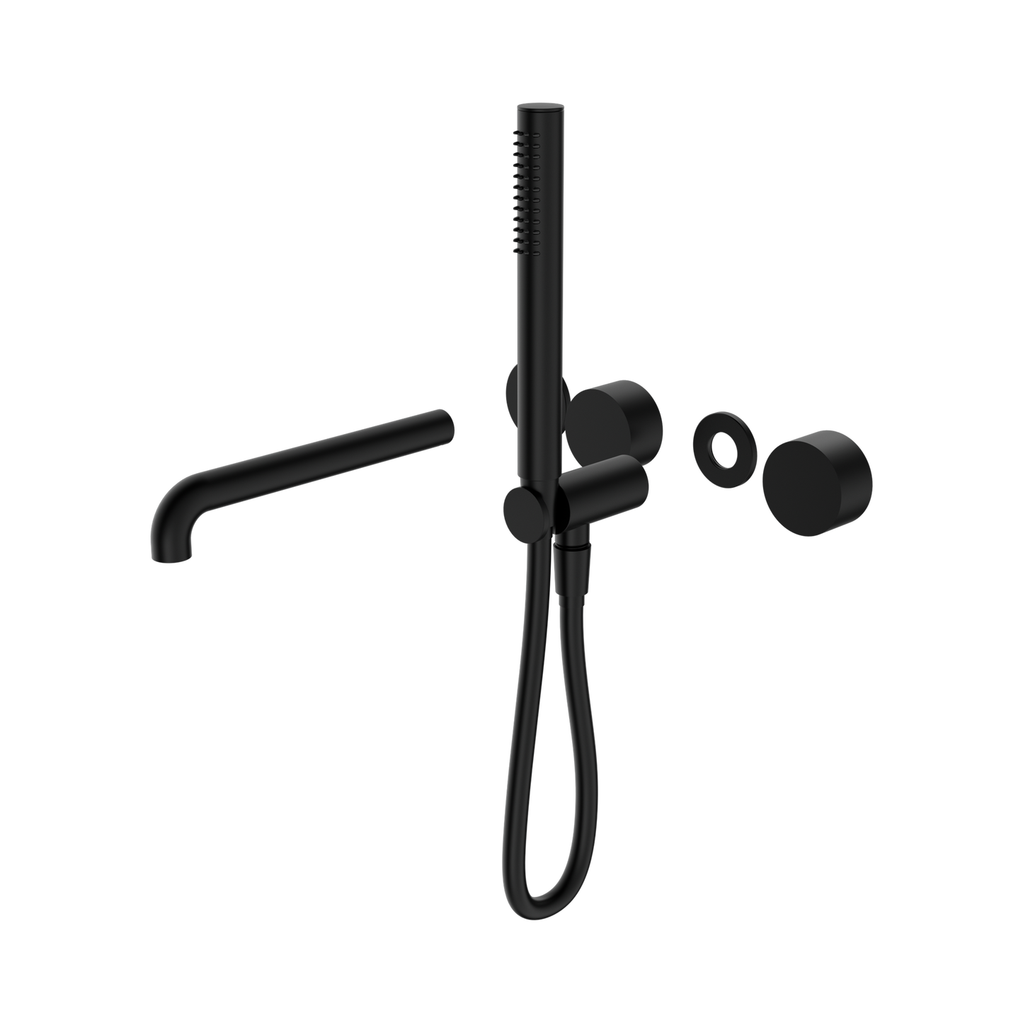 Kara Progressive Shower System Separate Plate With Spout 250mm Trim Kits Only Matte Black