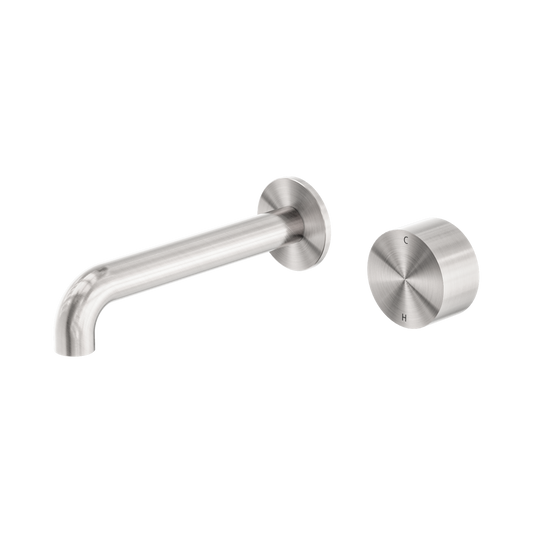 Kara Progressive Wall Basin/Bath Set 185mm Brushed Nickel