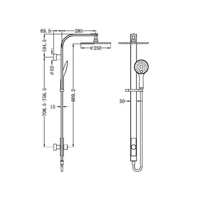 Nero Rain Round Shower Set Single Hose