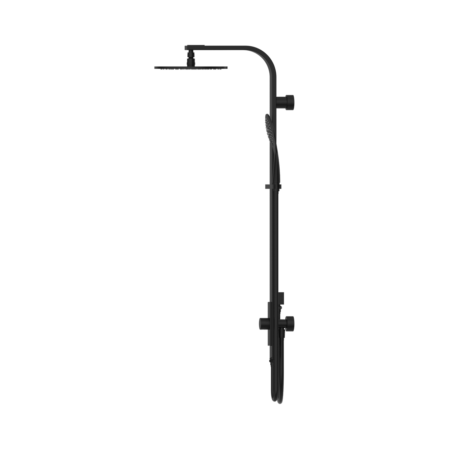 Astra Rain Round Twin Showerdouble Hose Matte Black