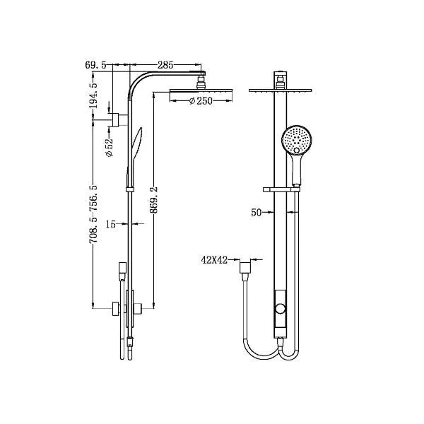 Nero Rain Round Shower Set Double Hose