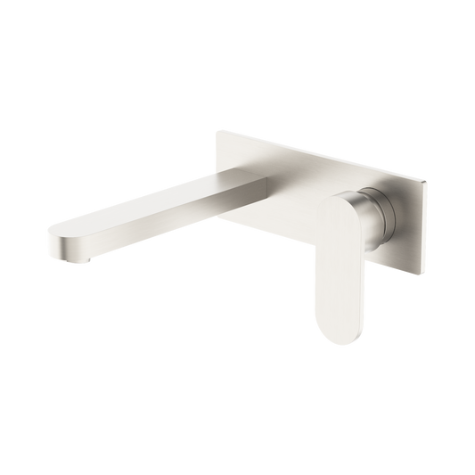 Ecco Wall Basin/Bath Mixer Brushed Nickel