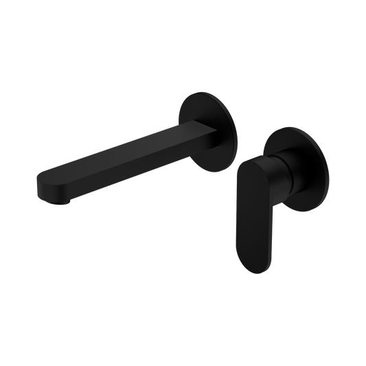 Ecco Wall Basin/Bath Mixer Separate Back Plate Matte Black