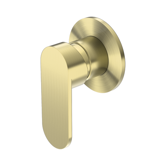 Ecco Shower Mixer 80mm Round Plate Brushed Gold