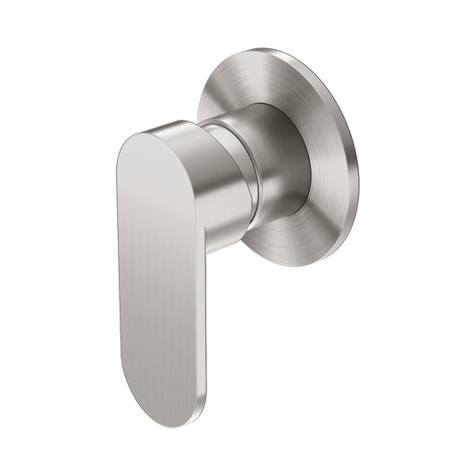 Ecco Shower Mixer 80mm Round Plate Brushed Nickel