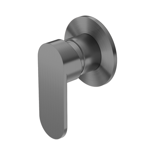 Ecco Shower Mixer 80mm Round Plate Gun Metal