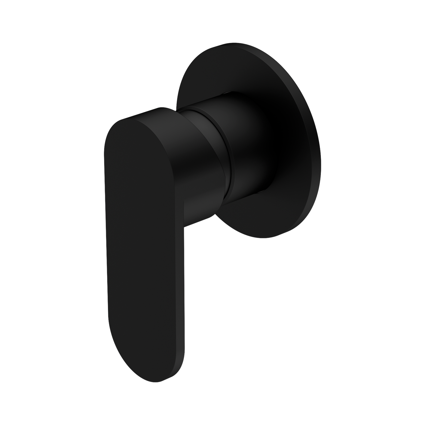 Ecco Shower Mixer 80mm Round Plate Matte Black