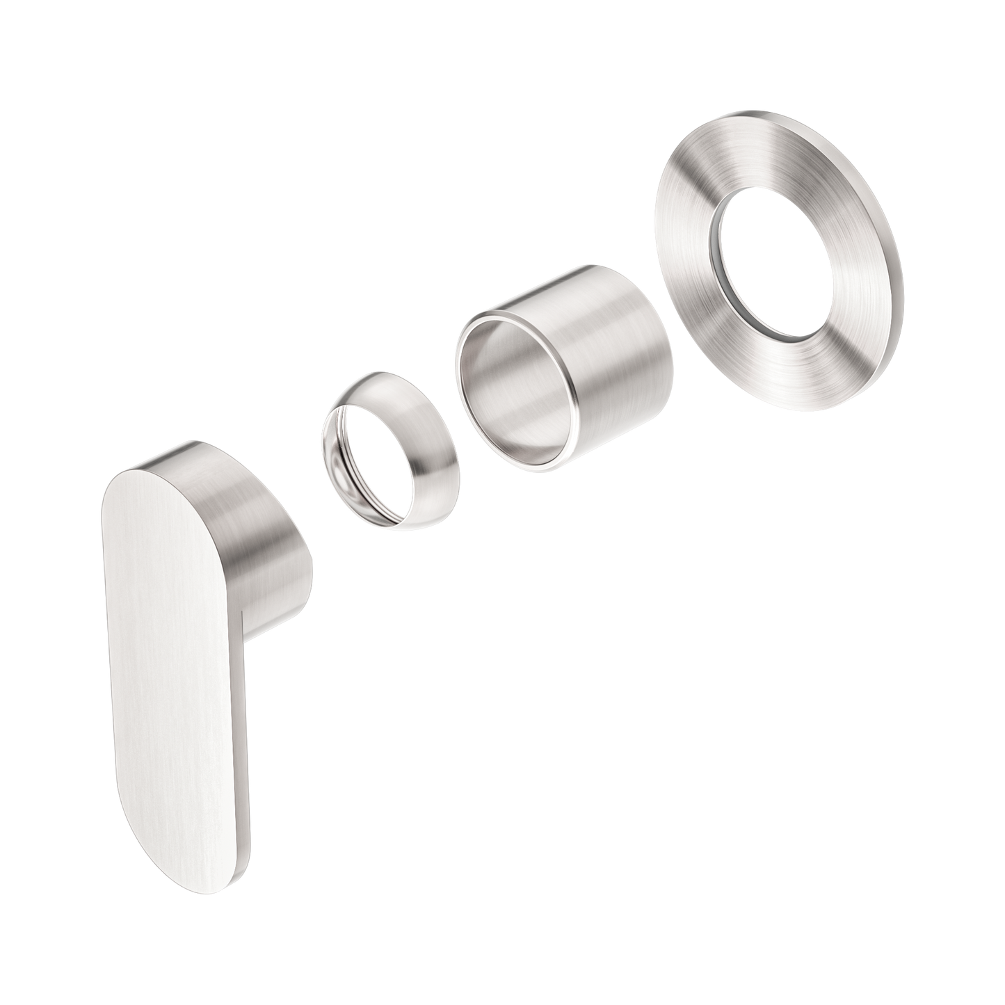 Ecco Shower Mixer 80mm Round Plate Trim Kits Only Brushed Nickel