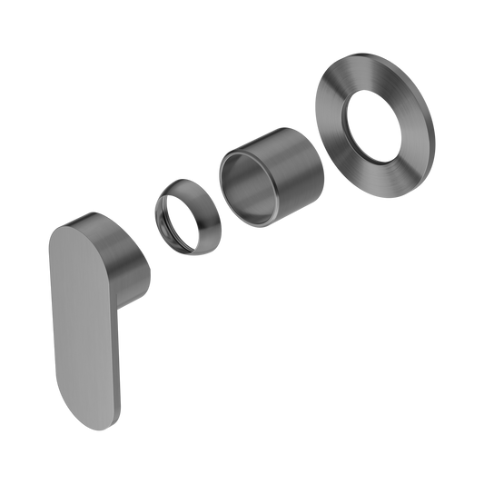 Ecco Shower Mixer 80mm Round Plate Trim Kits Only Gun Metal