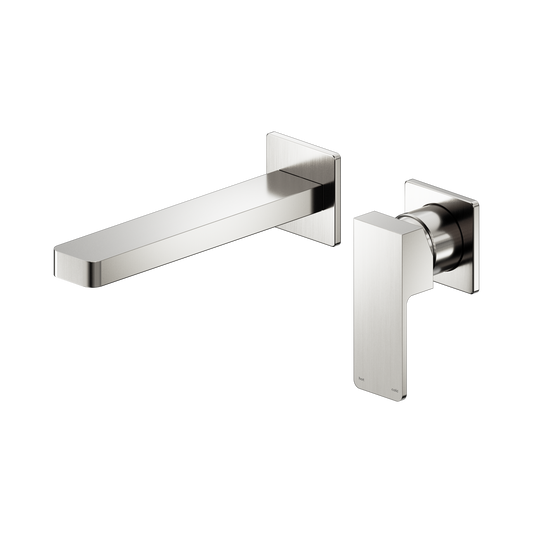 Celia Wall Basin/Bath Mixer Separate Back Plate Brushed Nickel