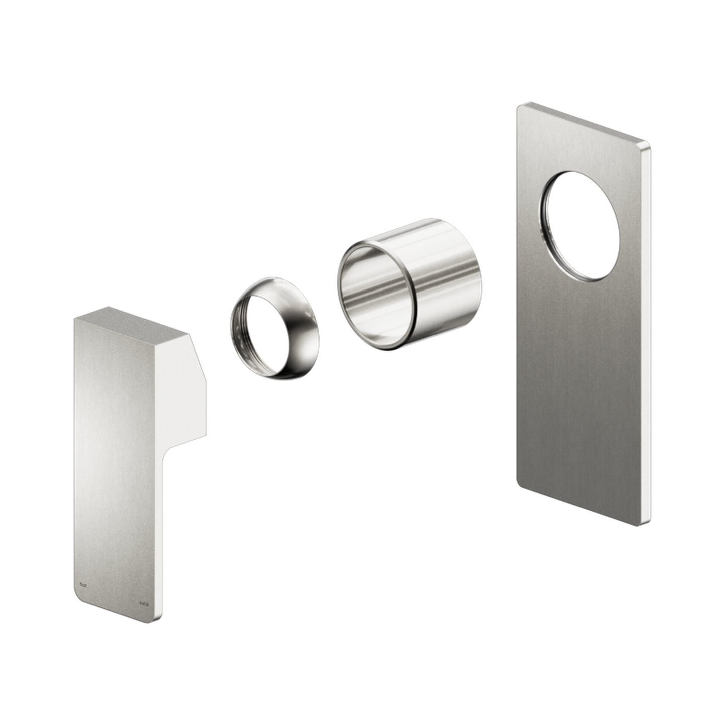 Celia Shower Mixer Rectangular Backplate Trim Kits Only Brushed Nickel