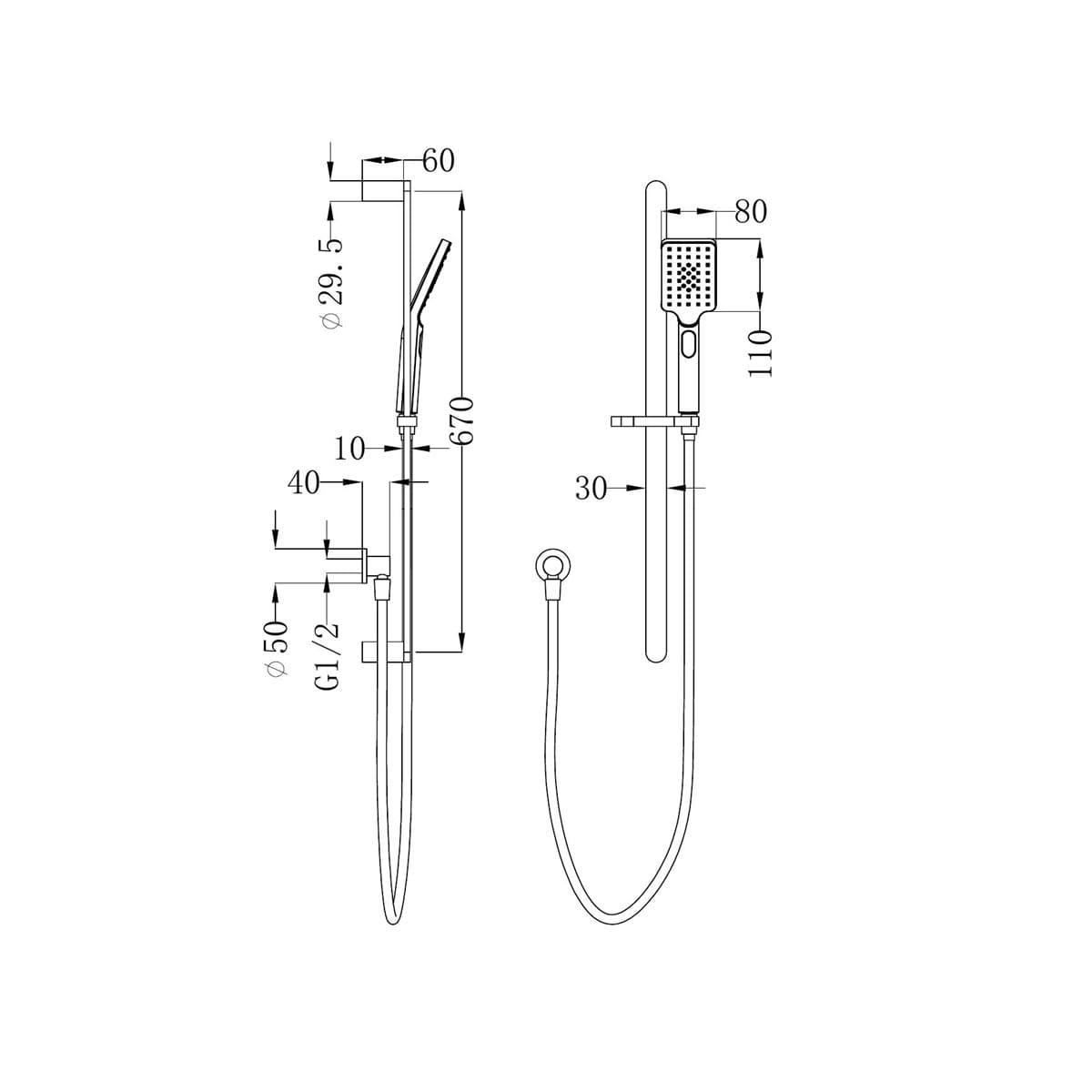 Bianca Shower Rail