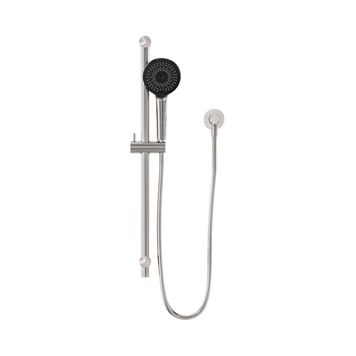 Round Metal Project Shower Rail 4 Star Rating Brushed Nickel