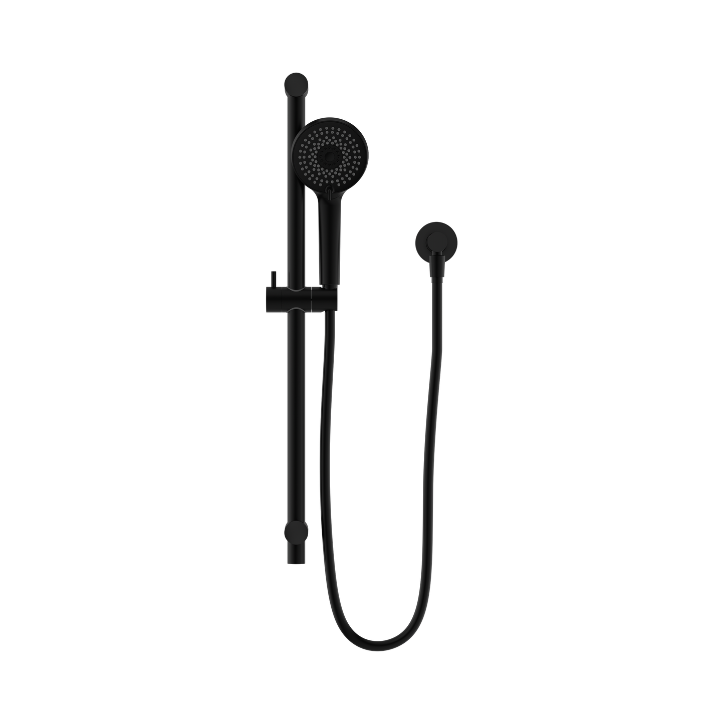 Round Metal Project Shower Rail 4 Star Rating Matte Black
