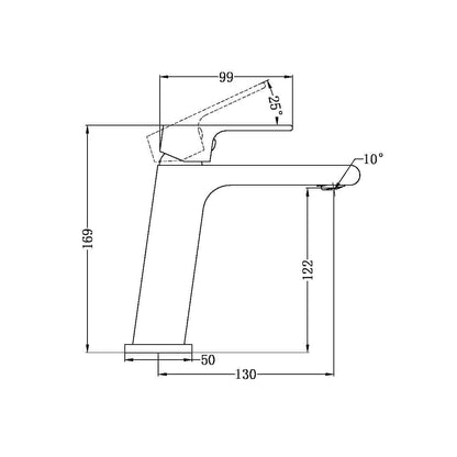 Nero Bianca Basin Mixer Gun Metal Grey